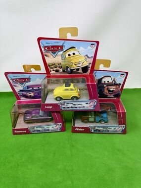3 DISNEY PIXAR CARS Pullbax Luigi Mater Ramone 2005 Vintage Brand NEW